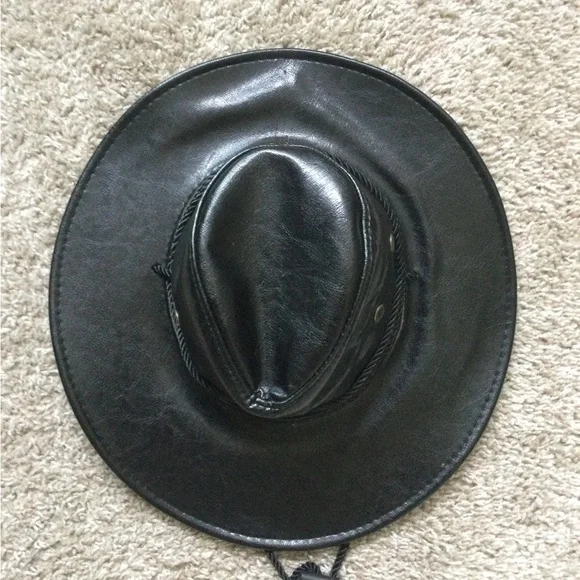 Men’s Faux Leather Cowboy Hat - Picture 9 of 16
